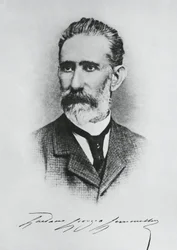 Retrato de Gaetano Giorgio Gemmellaro (1832-1904), geólogo, paleontólogo y político italiano, grabado