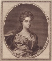 Retrato de Greville Doddington, Duquesa de Manchester (1672-1720), grabado en cobre por John Goldar (1729-1795)