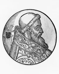 Retrato de Honorio I, 70º Papa de la Iglesia Católica, grabado
