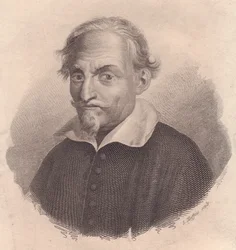 Retrato del escritor y poeta italiano Alessandro Tassoni (1565-1635), grabado en cobre por S Maffeis