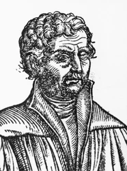 Retrato de Johannes Reuchlin (1455-1522), filósofo y humanista alemán, grabado