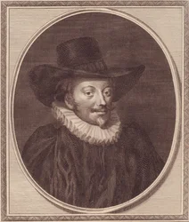 Retrato de John Williams (1582-1650), Arzobispo de York, grabado en cobre por John Goldar (1729-1795)