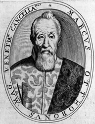 Retrato de Marco Ottoboni, Gran Canciller de Venecia, grabado