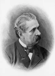 Retrato de Paolo Ferrari (1822-1889), dramaturgo y escritor italiano, grabado