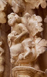 España, Navarra, Ujué, Iglesia de Santa María, Detalle arquitectónico