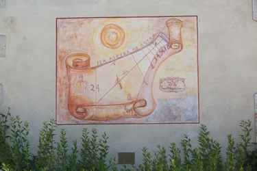 Reloj de sol, meridiano, Aiello del Friuli, Friuli, Italia