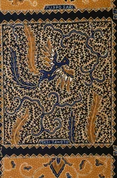 Diseño tradicional de batik llamado peksi yawoto, Surakarta, Java, Indonesia (detalle)