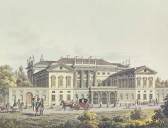 Vista de la Villa Reale en los jardines públicos, Milán, Italia