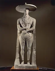 Escultura de un guerrero de Capestrano, siglo IV a.C.