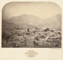 Vistas en Mysore: templo Bhoganarasimhaswamis, en el fuerte, Devarayadroog..., 1862-1865