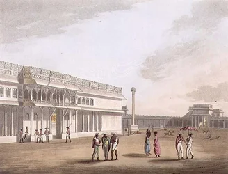 La plaza y la entrada al palacio de Tippoo, Bangalore, lámina 12 de 