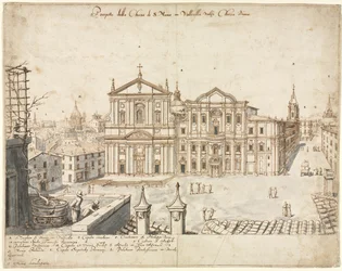 Dieciocho Vistas de Roma: La Iglesia de Santa María en Vallicella, 1665