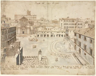 Dieciocho vistas de Roma: La Fuente de Trevi, 1665