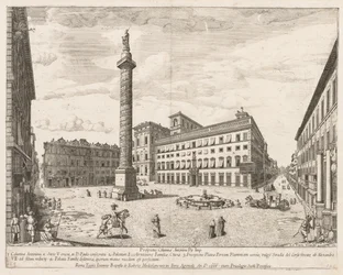 Piazza Colonna de Prospectus Locurum Urbis Romae Insignium, 1666