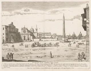 Piazza del Popolo from "Prospectus Locurum Urbis Romae Insign[ium]"