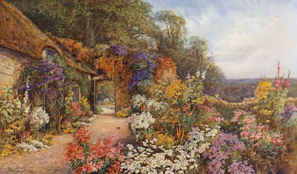 "Un viejo jardín" (litografía en color)