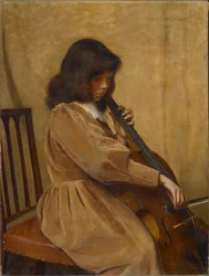 Chica tocando un violonchelo