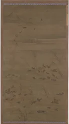 Gansos descendiendo en las arenas, dinastía Ming, 1621