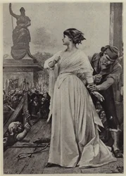 Madame Roland en el cadalso (litografía)