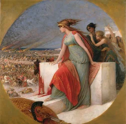 Escena de batalla, c.1890 (óleo sobre lienzo)