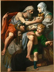 Enee et Anchise - Eneas y Anquises. Eneas lleva a su padre Anquises de Troya en llamas ...