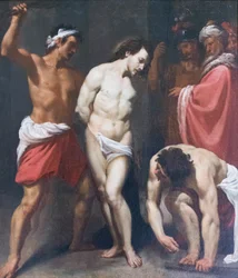 Flagelación de Cristo, Leonello Spada (óleo sobre lienzo)