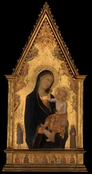 Madonna y Niño con santos y ángeles, ca. 1350