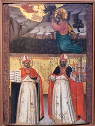 La oración en el huerto. Santos Ambrosio y Petronio