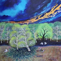 Evening Sky, 2023 (acrílicos sobre lienzo)