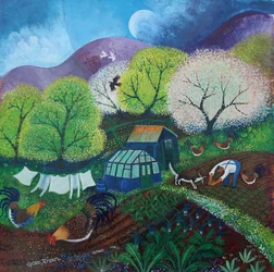 Primavera en el huerto, 2025 (acrílicos sobre lino)