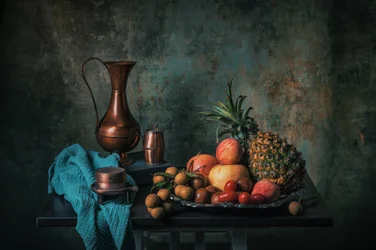 Fruta rústica y cobre