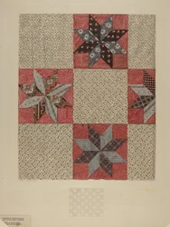 Edredón con diseño de estrella, c. 1937