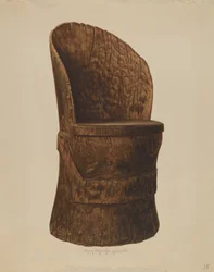 Silla de tronco de madera, 1938
