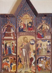 Retablo de San Juan Bautista: escena de su vida. Pintura de Luis Borrassa (1350-1424). Museo de Artes Decorativas, París