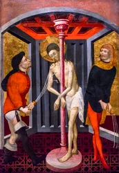 La Flagelación de Cristo (temple sobre madera)