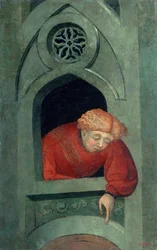 Joven asomado a la ventana