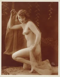 Desnudo femenino con velo