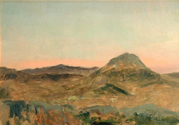 Pico de Montaña Griega al Atardecer