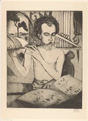 Niño semidesnudo tocando la flauta
Le Flûteur (título original)