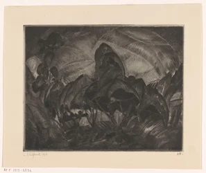 paisaje montañoso con árboles Les Arbres (título original del objeto)