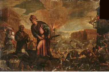 Levantinos saqueando un puerto mediterráneo