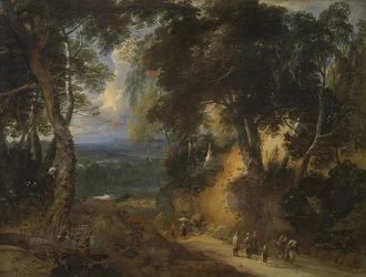 El bosque de Soignes con los vendedores del mercado