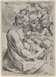 Madonna y el Niño con ángeles