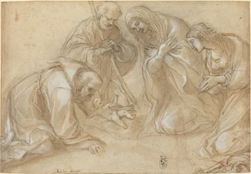 La Natividad con los Santos Francisco y Inés
