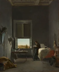 El artista en su habitación en la Villa Medici, Roma, 1817