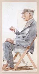 Retrato de Windham, 4º conde de Dunraven, principios del siglo XX (acuarela)