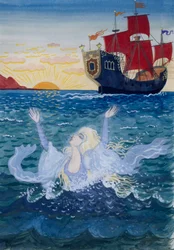 La Sirenita, ilustración de Lorenz Frolich (1820-1908) para el cuento de Hans Christian Andersen (1805-1875)