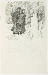 Boceto para ilustración de "El muñeco de nieve"