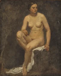 Desnudo femenino en el estudio de Thomas Couture