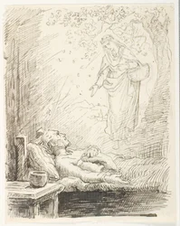 Boceto para el gorro nocturno del soltero